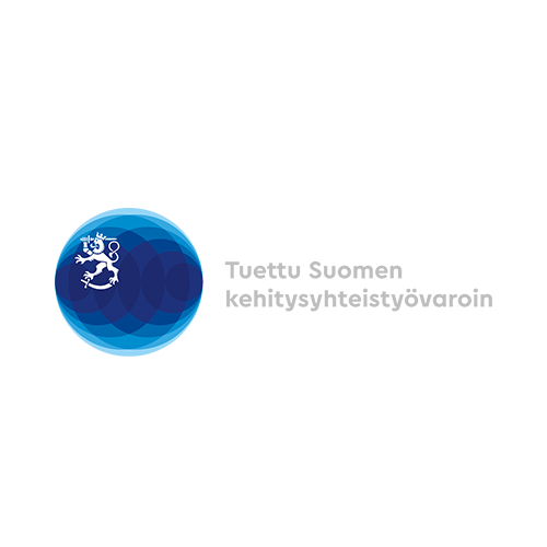 Tuettu Suomen kehitysyhteistyövaroin -logo.