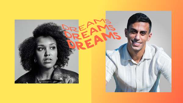 Dreams-lähettiläät Rosa Coste ja Mohammad Al-Emara.